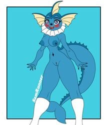 anthro breasts clothing eeveelution eeveelutions female female_only humanoid lingerie nintendo nipples nude nude_female pokémon_(species) pokemon presenting pussy samrunner school schoolgirl small_waist socks solo solo_female solo_focus spread_legs teacher thighs vaporeon video_games