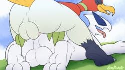 2d anal anal_sex animated anthro anthro_on_anthro anthro_penetrated anthro_penetrating anthro_penetrating_anthro anus ass backsack balls closed_eyes duo frame_by_frame genitals gif gobanire hi_res ho-oh legendary_pokémon lugia male male/male male_penetrated male_penetrating male_penetrating_male nintendo open_mouth penetration penis pokemon pokemon_(species) sex tongue tongue_out video_games