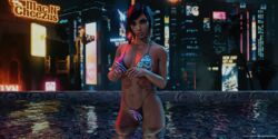 3d bikini dark-skinned_female female major_guardian overwatch pharah solo water wet