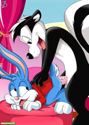 2boys anal anal_sex anthro anthro_only balls bbmbbf bunny buster_bunny gay looney_tunes male male/male male_only open_mouth palcomix penis pepe_le_pew rabbit rear_deliveries sex skunk tiny_toon_adventures tongue tongue_out warner_brothers yaoi