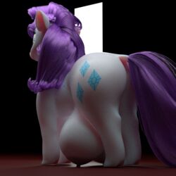 1girls 3d 3d_(artwork) bluedrg19 crotchboobs female female_only friendship_is_magic huge_crotchboobs my_little_pony non-human_areolae pony rarity_(mlp)