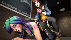 1futa 1girls 3d clothed_sex fortnite futa_on_female futanari skye_(fortnite) splatterella tagme