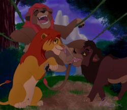 3boys animal_genitalia animal_penis ass balls bodily_fluids cum cum_on_penis digital_drawing_(artwork) digital_media_(artwork) disney ejaculation erection fan_character felid feral fur genital_fluids genitals group group_sex hair hi_res kovu_(the_lion_king) leonine licking lion male male/male male_only male_penetrating malka mammal nude open_mouth oral orgasm pantherine penetration penile penis penis_lick relaxing rhox sex simba_(the_lion_king) smile sucking the_lion_king threesome tongue tongue_out trio