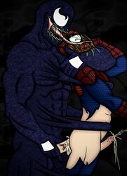 abs arms_around_neck ass cum cum_in_ass depraved4yaoi dominated domination drooling erection forced forced_orgasm from_behind helpless holding_waist male male/male male_only male_penetrated male_rape_victim malesub marvel marvel_comics muscular muscular_male pulling restrained sex_slave sex_toy size_difference smooth_skin spider-man spider-man_(series) torn_clothes torn_clothing venom_(marvel)