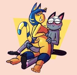 absurd_res alfred0sauce animal_crossing ankha anthro assjob buttjob cowgirl_position domestic_cat duo felid feline felis female hi_res male male/female mammal nintendo ravioli_commander raymond_(animal_crossing) thigh_sex video_games