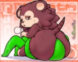 1girls animal_crossing anthro ass bottomless bottomless_female brown_eyes brown_fur brown_hair eulipotyphlan facesitting female female_focus female_only furry hedgehog hedgehog_humanoid hips hyper hyper_ass large_ass looking_back nintendo nude nude_female sable_able shortstack thecosmicfool thick_thighs thighs wide_hips