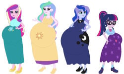 4girls blue_skin blue_skinned_female dean_cadance equestria_girls multiple_females multiple_girls multiple_pregnancies my_little_pony pink_skin pink_skinned_female pregnancy pregnant pregnant_belly pregnant_female princess_cadance_(mlp) princess_celestia_(mlp) princess_luna_(mlp) principal_celestia purple_skin purple_skinned_female twilight_sparkle_(eg) twilight_sparkle_(mlp) vice_principal_luna