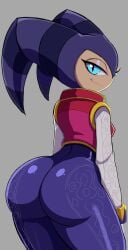 ambiguous_gender ass_focus bent_forward big_ass big_butt butt curvy_figure eyeshadow hakuu_ru jester jester_hat looking_at_viewer looking_back monochrome nights nights_into_dreams presenting suggestive thick_thighs thighs