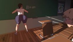 1boy 1boy1girl 1girl1boy 1girls 2d 2d_animation animated anime anime_character ass ass_focus ass_jiggle big_ass black_hair chainsaw_man classroom classroom_background curvy_body curvy_female curvy_figure d-art denji_(chainsaw_man) jiggling_ass male_focus male_moaning orange_hair plap_(sound) plapping_big_butt red_eyes reze_(chainsaw_man) seducing seducing_viewer short_hair surprised_expression tagme twerking twerking_position video voice_acted