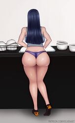 ass back back_view backboob big_ass big_butt clothed clothes clothing fat_ass huge_ass huge_breasts hyuuga_hinata naruto naruto_(series) naruto_shippuden no_pants panties socks tank_top thick thick_ass thick_thighs thong volvenart washing_dishes