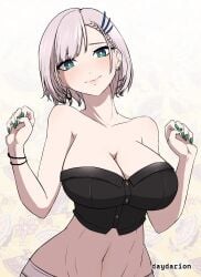 1girls 2d 2d_(artwork) 2d_artwork bare_arms bare_belly bare_chest bare_hands bare_midriff bare_navel bare_shoulders bare_skin belly belly_button big_boobs big_breasts black_crop_top black_topwear blue-eyed_female blue_eyes breasts busty busty_female busty_girl cleavage closed_mouth_smile collarbone crop_top curvy curvy_body curvy_female curvy_figure curvy_hips dayyo_(daydarion/day-chan) digital digital_art digital_drawing digital_drawing_(artwork) digital_media digital_media_(artwork) drawing ear_piercing ear_piercings earrings elbows exposed_arms exposed_belly exposed_chest exposed_midriff exposed_navel exposed_shoulders exposed_skin female female_focus female_only fingernails fingers fit_female green_fingernails green_nail_polish green_nails head_tilt high_resolution highres hololive hololive_indonesia hourglass_figure large_boobs large_breasts lean_figure light_smile linea_alba lips looking_at_viewer midriff nail_polish nails narrow_waist navel pavolia_reine pierced_ear pierced_ears posing posing_for_the_viewer short_hair shoulders simple_background slender_body slender_waist slight_smile slim_female slim_waist smile smiley_face smiling smiling_at_viewer solo standing stomach tilted_head topwear upper_body virtual_youtuber vtuber vtuberfanart white-haired_female white_background white_hair white_pupils wide_hips
