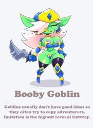 2025 big_breasts breasts drshanks24 english_text female goblin goblin_female green_body green_skin png shortstack solo solo_female tagme text thick_thighs