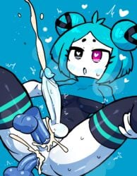 1futa anal balls big_penis blue-chan blue_hair bottomless breasts clothed clothing crap-man cum cum_in_ass cum_in_pussy cum_inside cum_while_penetrated disembodied_penis double_penetration ejaculation erection full-package_futanari futa_only futanari futasub gangbang half-closed_eyes hands-free handsfree_ejaculation heart-shaped_pupils humanoid humanoid_penis medium_breasts orgasm partially_clothed penis robot robot_girl sex socks solo source_request spread_legs thighhighs vaginal_penetration