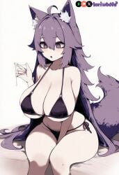 ahoge ai_generated big_boobs big_breasts big_thighs bikini bikini_bottom bikini_top boobies boobs boobs_bigger_than_head breasts breasts_bigger_than_head bursting_breasts cum curious curvaceous curvy curvy_figure digital_media_(artwork) dog_ears dog_girl dog_tail doggirl enormous_breasts enormous_thighs female female_focus gigantic_breasts gigantic_thighs hair_between_eyes hair_flaps highres hips hourglass_figure huge_ass huge_boobs huge_breasts huge_thighs huge_tits humongous_ass humongous_breasts humongous_thighs kemonomimi large_breasts large_thighs legs long_hair massive_breasts massive_thighs mature mature_female patreon_username petgirl petite pupils purple_ears purple_eyes purple_hair purple_tail round_breasts self_upload slim_waist smooth_skin thick thick_hips thick_legs thick_thighs thighs thighs_bigger_than_head tits tits_bigger_than_head tori toriwoofs voluptuous waist watermark wavy_hair white_background white_pupils white_skin white_skinned_female wide_hips wide_thighs wolf_ears wolf_tail woman