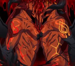 jackie_chan_adventures male blueberrypieee5 long_hair high_ponytail orange_skin 2boys blood_in_mouth blood_on_face eating gore gay