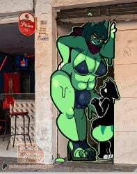 a_chance_encounter alley alleyway_milf_(meme) animated anthro big_breasts bikini biped bodily_fluids breasts bulge clothed clothing colombia detailed_bulge dialogue digital_media_(artwork) english_text felid footwear fur futa_on_male futanari genital_outline goo_creature hair herm high_heels intersex loop mammal medellin,_colombia mei_(nagifur) meme nagifur no_sound penis_outline pilsen_callao shoes size_difference slime smile solo swimwear tail teasing text topwear trend two-piece_swimsuit underwear unwilling_prey