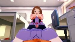 1boy 3d 3d_animation animated boku_no_hero_academia bouncing_breasts breasts_out brown_eyes brown_hair cum cumshot evaan female harada_(harada4780) koikatsu my_hero_academia ochako_uraraka tagme thigh_sex thighs uraraka_ochako video