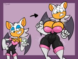 2021 4_fingers absurd_res alternate_breast_size anthro big_breasts blue_eyes blue_eyeshadow breasts chiropteran clothed clothing eyeshadow female fingers fujiweeb gloves handwear hi_res makeup mammal rouge_the_bat sega solo sonic_(series) sonic_the_hedgehog_(series) wide_hips wings