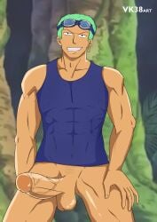 1boy abs abs_visible_through_clothing balls ballsack bara bara_tiddies bara_tits barazoku beefy big_dick_energy big_hands big_penis bigger_male broad_shoulders collarbone dangling_balls dangling_testicles dated earrings fat_cock foreskin frown frowning gay girthy_penis green_hair hairless half-dressed half_naked half_nude hanging_balls huge_cock hunk japanese_male larger_male looking_away male male_focus male_only manly masculine_male muscles muscular muscular_male one_piece pantsless penis penis_focus pirate pre-timeskip roronoa_zoro shirt shirt_only simple_artstyle six_pack solo solo_focus solo_male tall_male taller_male testicles tough_guy uncircumcised uncut unretracted_foreskin veins veins_on_dick veiny veiny_penis vk38 yaoi