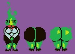 weepingvisage undertale undertale_(series) fuku_fire school_uniform shirt skirt serafuku breasts large_breasts large_ass huge_ass ass clothed clothing wide_hips fire_elemental elemental_creature elemental_humanoid monster_girl green_skin shoes full_body lower_body ass_focus mob_face thick_thighs thick_ass voluptuous voluptuous_female curvy curvy_figure curvaceous curvy_female pixel_art alternate_breast_size alternate_body_type alternate_ass_size hands_together standing sprite from_behind butt_crack 1girls female female_only female_focus solo solo_focus