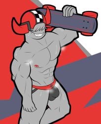 1boy abs admiralgus1897 eyes_covered gay hair_between_eyes helmet holding_skateboard homosexual homosexual_male horns inphernal jockstrap male male_focus male_only muscular nipples pecs phighting request roblox roblox_game robloxian skateboard skateboard_(phighting) solo sweat