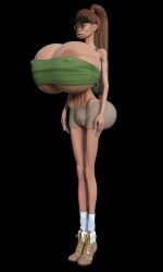 3d 3d_(artwork) animated areolae backpack bimbo bimbo_(fashion) bimbo_body bimbo_lips bottomwear brown_hair camel_toe cameltoe cleavage duck_lips footwear glasses high_heel_boots high_heels hip_bones huge_breasts huge_butt hyper hyper_ass hyper_breasts hyper_butt impossible_anatomy long_hair ponytail shorts skimpy skinny skinny_female skinny_waist slim slim_female slim_waist socks thick_lips thin_arms thin_female thin_legs tight_clothing topwear turntable_(animation) visor_cap vulva_outline wratrds