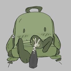 anon anonymous_male anthro backpack backpack_(hfjone) blush blushing cum cum_on_foot cum_on_penis dick erected_penis foot_fetish foot_on_penis foot_paws foot_play footjob furry green_backpack hfj_one hfjone laying_down liam_plecak_(hfjone) looking_at_penis looking_down male male_only object_show object_shows pawpads paws resting_on_arms showing_feet smiling