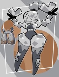 animate_inanimate anthro anthrofied black_legwear bourbunbun cute gijinka golem hair hair_arms hi_res legwear mineral_fauna mineral_humanoid pokémon_(species) pokemon reference_image rock_creature rock_humanoid rock_woman stone_body stone_skin stone_woman stonjourner thick_thighs thighs