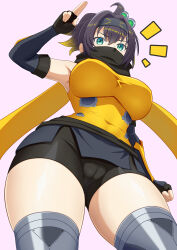 yu-gi-oh! duel_monster s-force_rappa_chiyomaru s:p_little_knight 1girl large_breasts vulva_line fully_clothed thick_thighs evenin_gunn nipple_bulge