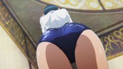 1girls ass ass_focus big_ass big_breasts blue_hair blunt_bangs blush breasts bubble_ass bubble_butt clothing collared_shirt crop_top dat_ass demon demon_girl demon_horns imminent_facesitting facing_away faceless_female female female_only hi_res horns huge_ass light-skinned_female light_skin living_room long_sleeves lv1_maou_to_one_room_yuusha one-piece_swimsuit petite pinup pointy_ears presenting presenting_ass presenting_hindquarters rear_view revealing_clothes shirt short_hair skimpy skimpy_clothes solo standing screencap swimsuit thick_ass thick_thighs thighs uncensored viewed_from_below voluptuous wedgie white_background white_skin zenia_(lv1_maou_to_one_room_yuusha)
