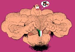 1boy 1male 2026 absurd_res absurd_resolution anton antonball_deluxe antonblast areolae arm_hair bara bara_tits barazoku belly belly_hair big_breasts big_chest blush blushing body_hair bushy_pubes chest_hair dynamite_anton facial_hair hairy hairy_armpits high_res high_resolution highres holding_speedo holding_thong italian italian_flag legs_out_of_frame male_only muscular no_visible_genitalia no_visible_penis nude older_male peppino_spaghetti pizza_tower pubes pubes_exposed remert simple_background solo solo_male speedo stomach_hair thinking_of_someone_else thong yaoi