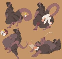 anal anal_vore anthro belly big_penis bodily_fluids coiling cum duo ejaculation genital_fluids genitals goatjeph hi_res huge_penis humanoid hyper hyper_genitalia hyper_penis internal male male/male mammal murid murine penis rat reverse_penetration rodent vore