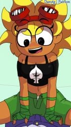 1boy 1girls animated anthro anthrofied ass blonde_hair blush bulge bulge_through_clothing cleavage clothed clothed_sex danytg drooling duo electronic_arts erection female female_on_top flora_fauna freckles goggles grinding grinding_through_clothes grinning hotpants huge_breasts human humping mechanic music navel plant plant_humanoid plantie plants_vs._zombies plants_vs_zombies popcap_games pov pussy short_shorts shorts solar_flare_(peargor) solar_flare_(pvz) sound straight sunflower_(pvz) tagme tanned tanned_skin tomboy video video_game_character video_games yellow_hair
