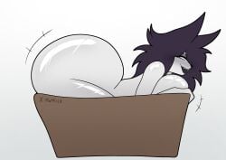 miss_circle_(fundamental_paper_education) miss_circle fundamental_paper_education hotfilk artist_name thicc box huge_ass huge_breasts lewd big_hair hair_ears 1girl woman