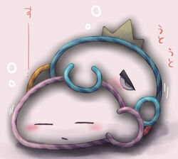 irugan kirby kirby_(series) lying_on_person motion_lines narrowed_eyes prince_fluff shaded sleeping