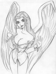 1girls cleavage dc dcau female female_only hawkgirl justice_league justice_league_unlimited raylude shayera_hol solo