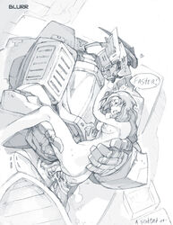 black_and_white blurr human_penetrated ratbat robot robot_on_human robot_penis sex_machine tagme transformers