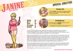 1girls big_breasts big_butt big_penis bimbo blonde_hair books character_bio character_profile character_sheet conspiracy conspiracy_theory dick_measure dress glasses green_eyes hair_up herron_house_(series) janine_herron legs_apart legs_spread long_sleeve_shirt long_sleeves my_mom_and_sister_are_size_queen_sluts nerd nipples_visible_through_clothing nude nude_female nude_male partly_colored pen_in_shirt penis_measuring pink_dress pink_lips pink_sweater pinup rabies-t-lagomorph ruler size_queen slutwr1ter solo stats sweater thighhighs voluptuous