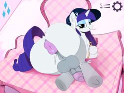 big_ass bling cap dickgirl eyeshadow feral futanari futarare joint leggings my_little_pony ota_(artist) piercing pony puffy_anus rarity_(mlp) unicorn