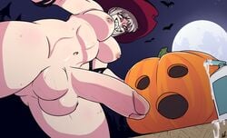 1futa areolae balls bats breasts erect_nipples fucking_pumpkin full_moon futa_only futa_sans_pussy futanari half-erect halloween hellonearthiii huge_breasts human imminent_oral imminent_sex improvised_sex_toy intersex jack-o'-lantern light_skin low-angle_view lube lubrication nipples nude nude_female original original_character pale_skin penis pumpkin sharp_teeth solo solo_futa standing taint