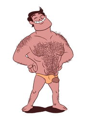 1boy 1male 4_fingers abs body_hair brown_hair bulge closed_eyes clothing drawfag drawthread_request edit facial_hair flaccid flaccid_penis foreskin hairy hairy_chest hands_on_hips male male_focus male_only muscles muscular muscular_male nipples pecs penis penis_out penis_under_swimsuit rafael_diaz smile solo solo_male speedo standing star_vs_the_forces_of_evil swimsuit white_background