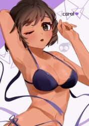 1girls alternate_skin_color brown_eyes brown_hair carol_(bbpanzu) cute dark-skinned_female female friday_night_funkin lingerie looking_at_viewer pota_(ぽたぁ) tagme tan_skin whitty whitty_(friday_night_funkin) whitty_(sock.clip)