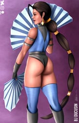 1girls 2d artist_name ass big_breasts bjducusin black_hair breasts busty cleavage clothing edenian fan fans female female_only hourglass_figure humanoid kitana kitana_(mk:deadly_alliance) lipstick midway mortal_kombat mortal_kombat_deadly_alliance netherrealm_studios princess short_hair signature skimpy solo voluptuous