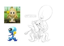 alien alien_(miitopia) ass blonde_hair blue_body blue_skin blush breasts breasts_out cleric cum cum_drip cum_in_pussy cum_inside dripping eve gun half-closed_eyes intersex interspecies leg_grab leg_lift leg_up legs legs_together legs_up long_hair mii miitopia mob_face one_eye open_clothes open_mouth pussy shy_ayu sketch staff tagme tentacle tentacle_rape tentacle_sex tongue vagina vaginal_penetration worried