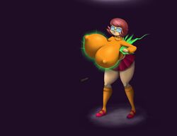 big_breasts breast_expansion breasts comic female ghost huge_breasts metachoke nipples_visible_through_clothing possession scooby-doo sequence skirt velma_dinkley