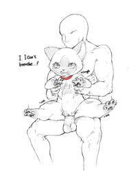 anthro anthro_penetrated balls bodily_fluids capcom duo english_text felid feline felyne female female_on_human female_penetrated forced genitals hi_res human human_on_anthro human_penetrating human_penetrating_anthro interspecies lynian male male/female male_on_anthro male_penetrating male_penetrating_female mammal monochrome monster_hunter palico paws penetration penile penile_penetration penis_in_pussy rape rapel semi-anthro sex size_difference tears text tongue tongue_out torso_grab vaginal_penetration video_games