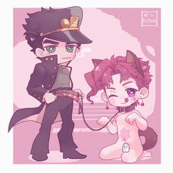 chibi jojo's_bizarre_adventure jotaro_kujo male_only noriaki_kakyoin petplay stardust_crusaders therytkak yaoi