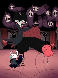 audience big_penis gay gigaboy grimm_(hollow_knight) hollow_knight hyper hyper_balls hyper_penis penis protagonist_(hollow_knight) size_difference tagme