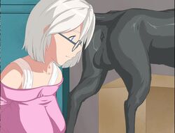 1dog 1girls animated backsack balls balls_on_nose big_penis canine_anus canine_genitalia canine_penis clothed_female clothing cum cum_drinking cum_in_mouth cum_on_face dirty dirty_penis dog_anus dog_penis english_text fellatio game_cg genitals glasses hand_on_penis knot licking licking_balls licking_penis longer_than_30_seconds male_anus mp4 no_sound nose_on_penis nose_to_anus oral oral_sex penis slice_of_venture_2 smegma smell smelly_ass smelly_cock smelly_penis sniffing sniffing_anus sniffing_ass sniffing_balls sniffing_penis sperm sucking text uncensored video white_hair x-ray zoophilia