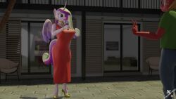 3d_(artwork) absurd_res anthro blender_(disambiguation) clothing digital_media_(artwork) dress explicit friendship_is_magic hasbro hi_res my_little_pony newsreporter princess_cadance_(mlp)